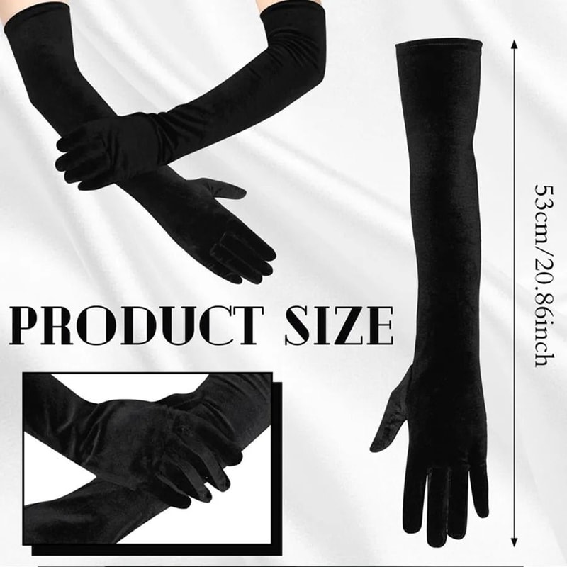 Long Velvet Opera Gloves Elegant Evening Dress Gloves For Women 7