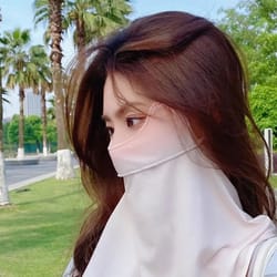 ice silk full face sun protection mask uv neck and face cover for women