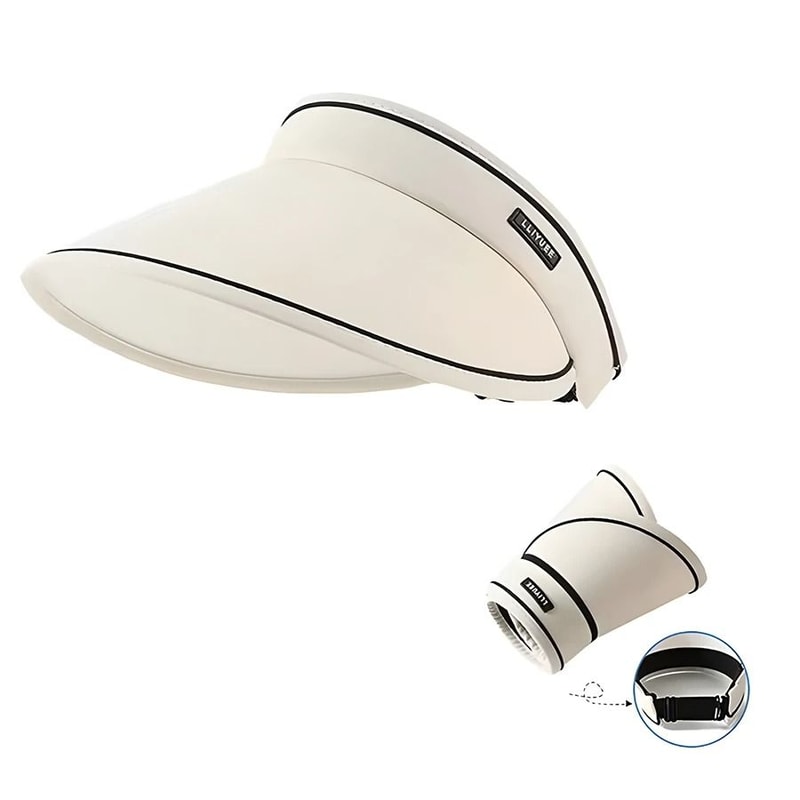 Foldable Wide Brim Summer Sun Hat Portable Hair Hoop Beach Hat For Women 0