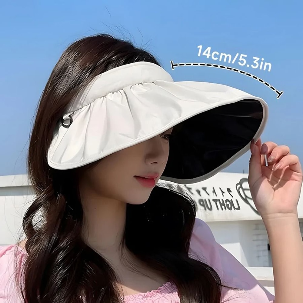 Foldable Wide Brim Summer Sun Hat Portable Hair Hoop Beach Hat For Women 10