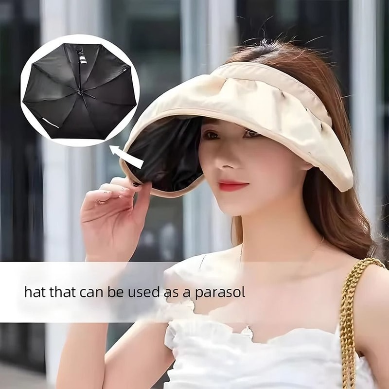 Foldable Wide Brim Summer Sun Hat Portable Hair Hoop Beach Hat For Women 15