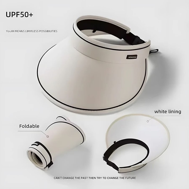 Wide Brim Open Top Sun Visor Hat UV Protection Summer Beach Hat For Women 9