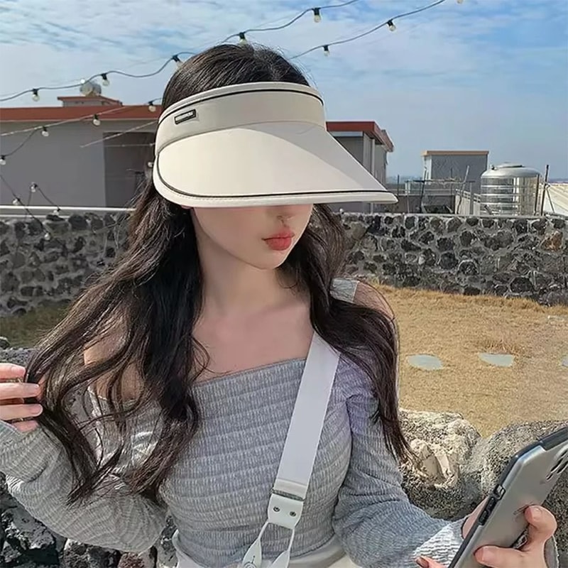 Wide Brim Open Top Sun Visor Hat UV Protection Summer Beach Hat For Women 8