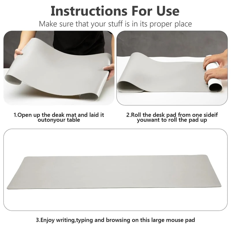 PU Leather Desk Protector Mat Large Waterproof Office Desk Pad Mouse And Keyboard Cover 6