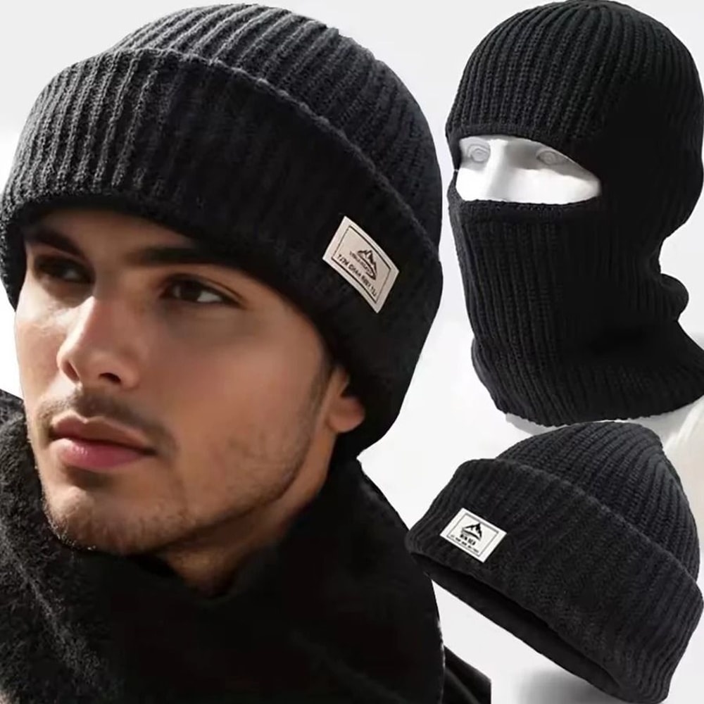 Knitted Full Face Balaclava Beanie Winter Mask Hat For Men 11