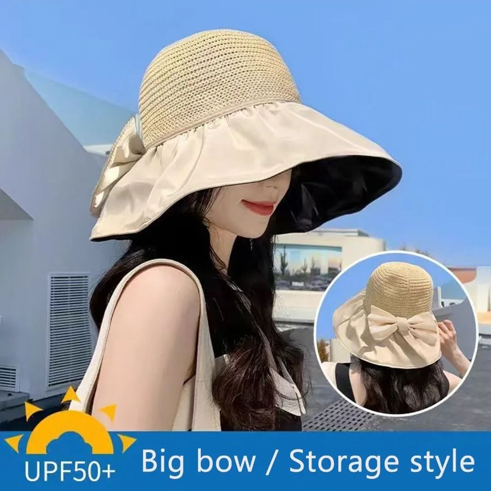 Womens Foldable Wide Brim Sun Hat For Outdoor Protection 0
