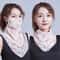 Elegant Floral Chiffon Sun Protection Neck Scarf Mask 3
