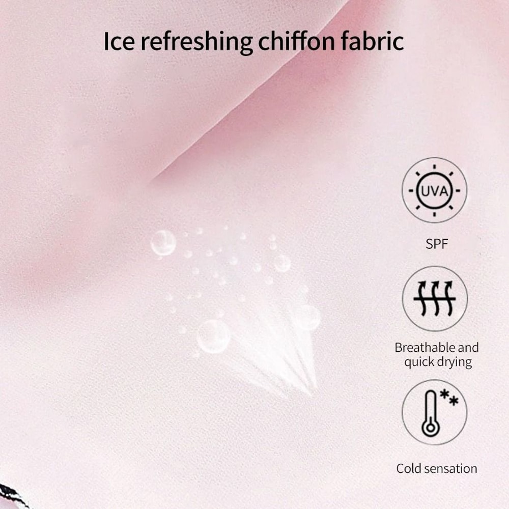 Elegant Floral Chiffon Sun Protection Neck Scarf Mask 8