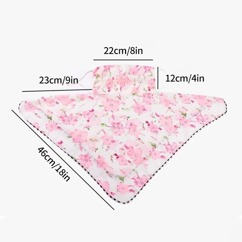 Elegant Floral Chiffon Sun Protection Neck Scarf Mask 9