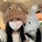 Cute Cartoon Puppy Plush Winter Knit Hat For Women 9