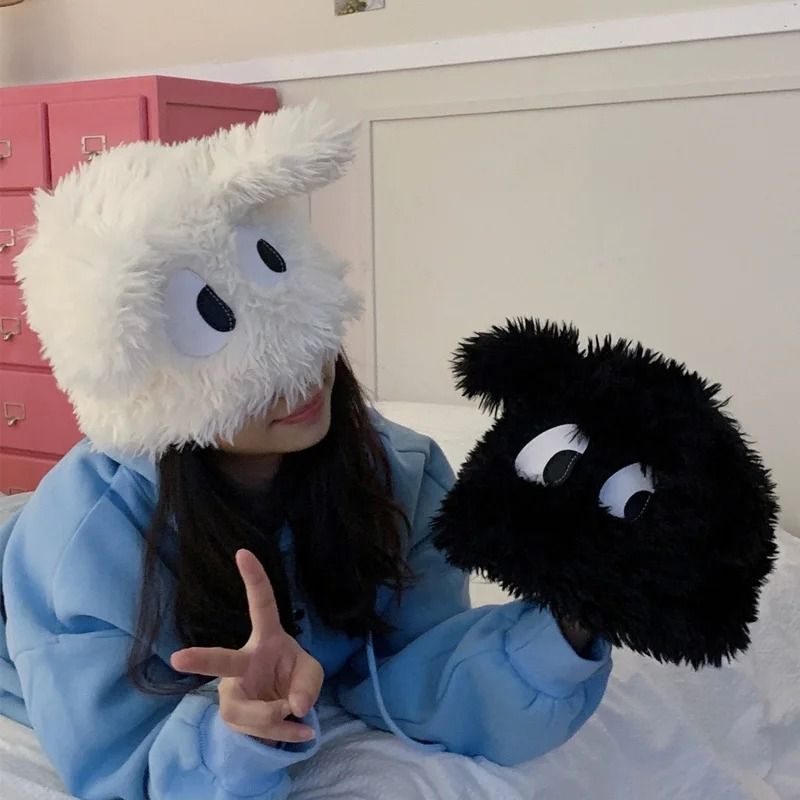 Cute Cartoon Puppy Plush Winter Knit Hat For Women 10