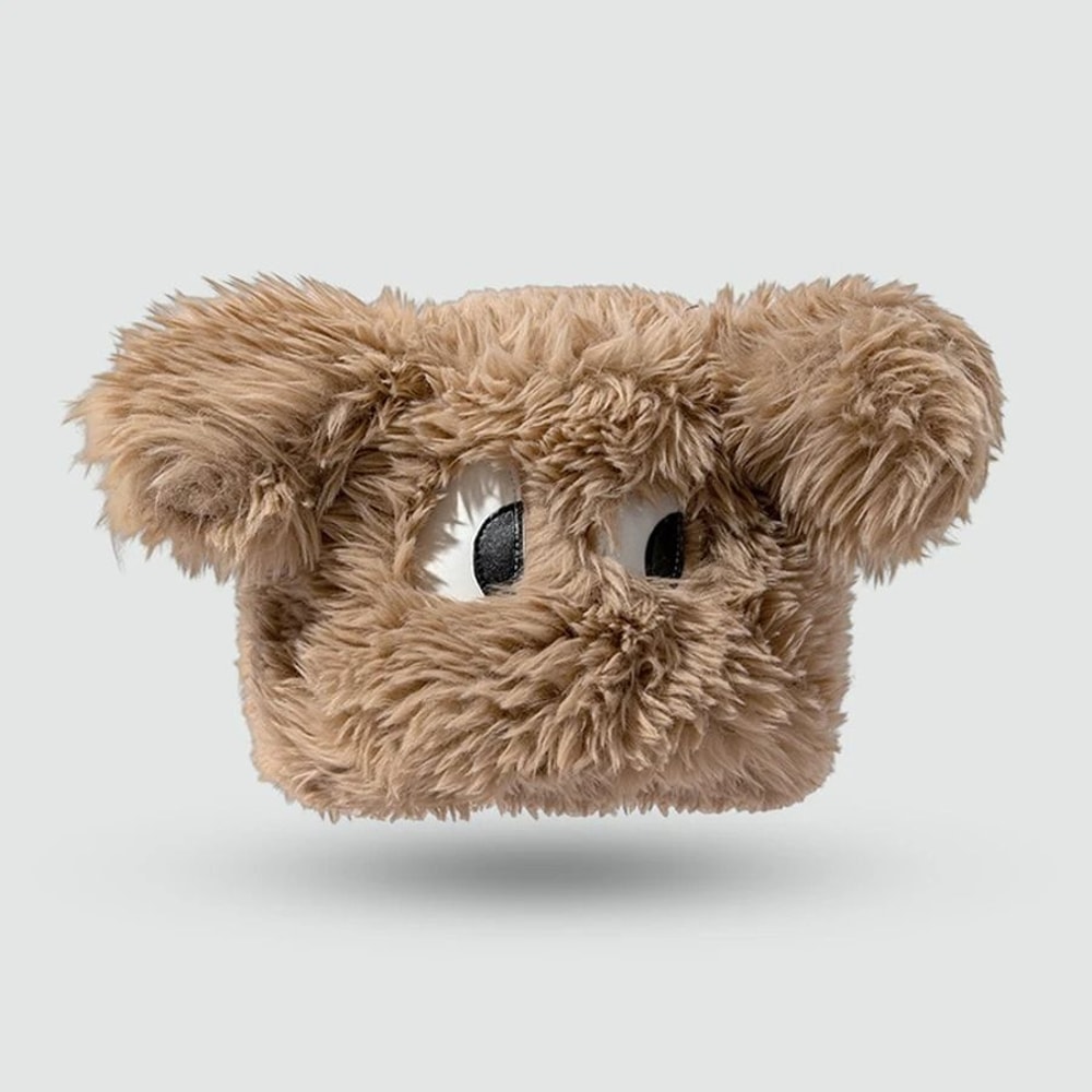 Cute Cartoon Puppy Plush Winter Knit Hat For Women 4