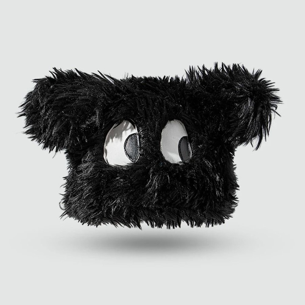 Cute Cartoon Puppy Plush Winter Knit Hat For Women 2