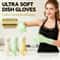 Waterproof Anti Slip Latex Kitchen Cleaning Gloves Set Of 3 Pairs 0
