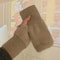 Warm Plush Half Finger Gloves For Women Soft Winter Wrist Mittens 1