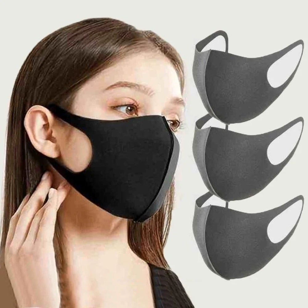 Reusable 3D Face Mask Black Dustproof Protective Mask For Daily Wear 0