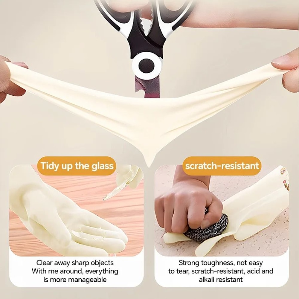 Reusable Waterproof Cleaning Gloves Non Slip Dishwashing Gloves For Household Chores 5