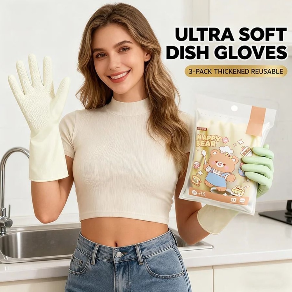 Reusable Waterproof Cleaning Gloves Non Slip Dishwashing Gloves For Household Chores 7