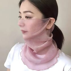 elegant chiffon silk summer neck scarf sun protection neck cover for women