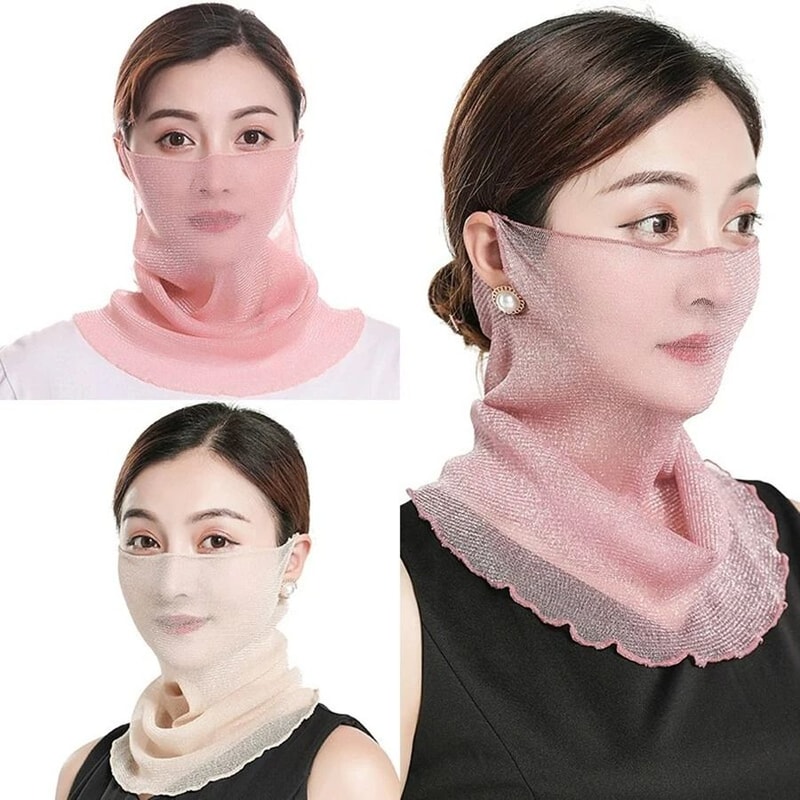 Elegant Chiffon Silk Summer Neck Scarf Sun Protection Neck Cover For Women 9