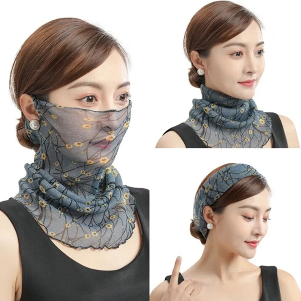 Elegant Chiffon Silk Summer Neck Scarf Sun Protection Neck Cover For Women 10