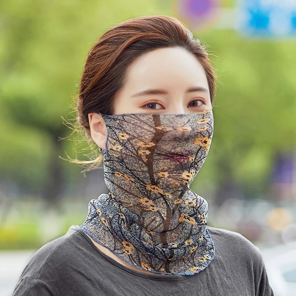 Elegant Chiffon Silk Summer Neck Scarf Sun Protection Neck Cover For Women 3