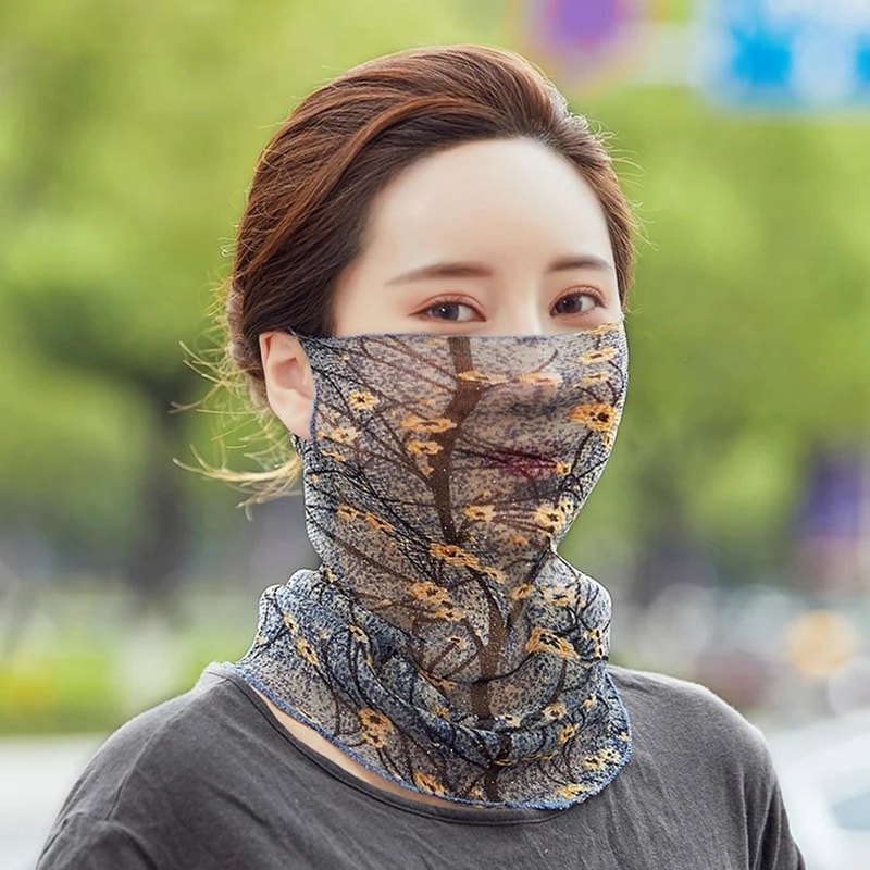 Elegant Chiffon Silk Summer Neck Scarf Sun Protection Neck Cover For Women 3