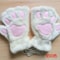 Kawaii Plush Paw Gloves Cat Claw Fingerless Plush Mittens 2