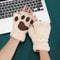 Kawaii Plush Paw Gloves Cat Claw Fingerless Plush Mittens 8