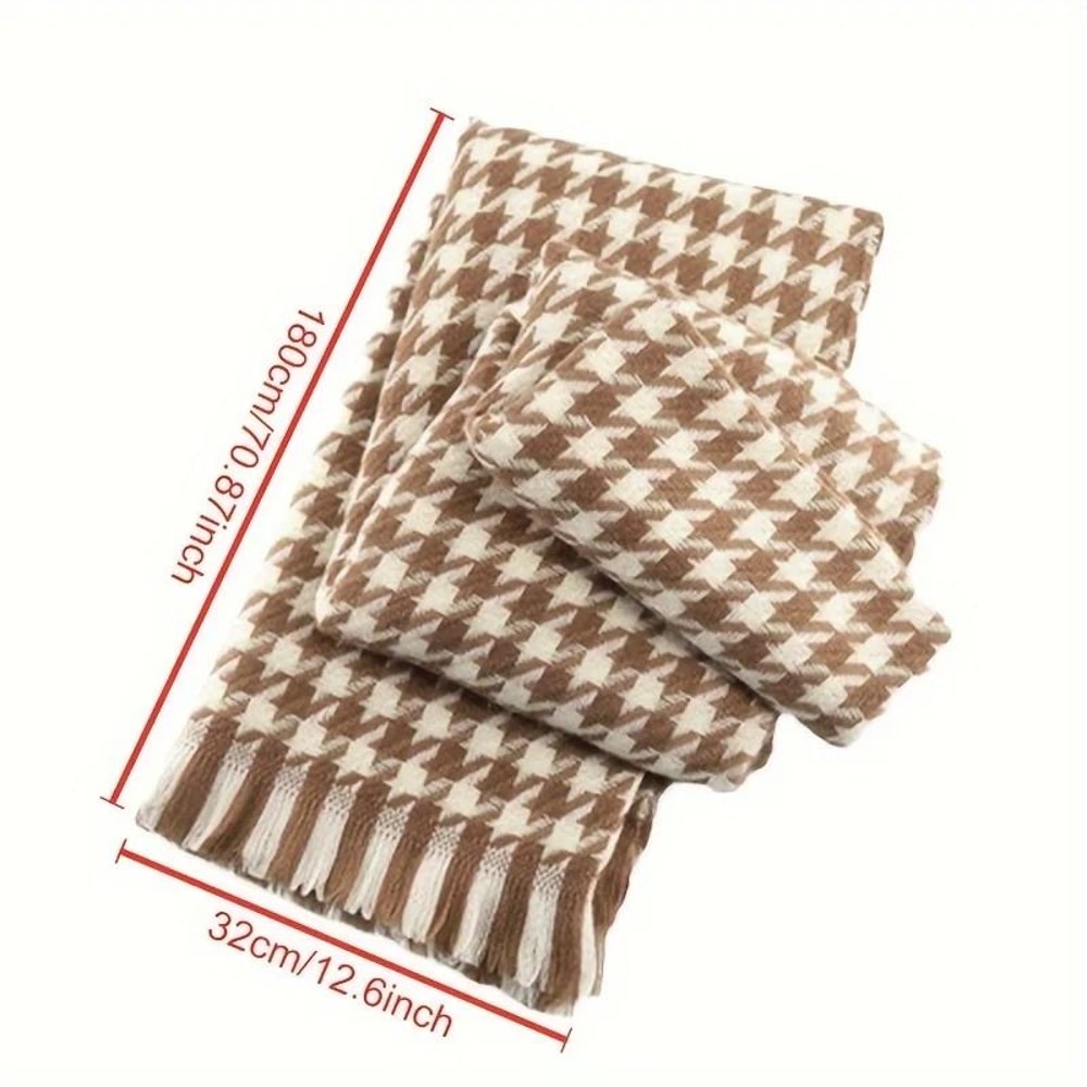 Classic Plaid Winter Scarf Cashmere Feel Chunky Warm Scarf For Men And Women 8