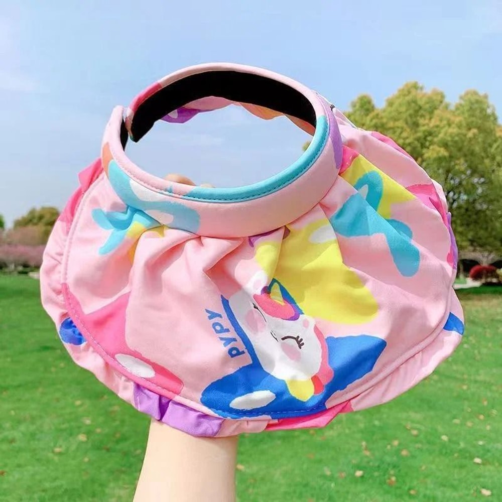 Rainbow Kids Sun Hat UPF 50 Wide Brim Visor Hat For Summer 2