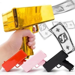 party money gun toy cash cannon with fake money bills for events