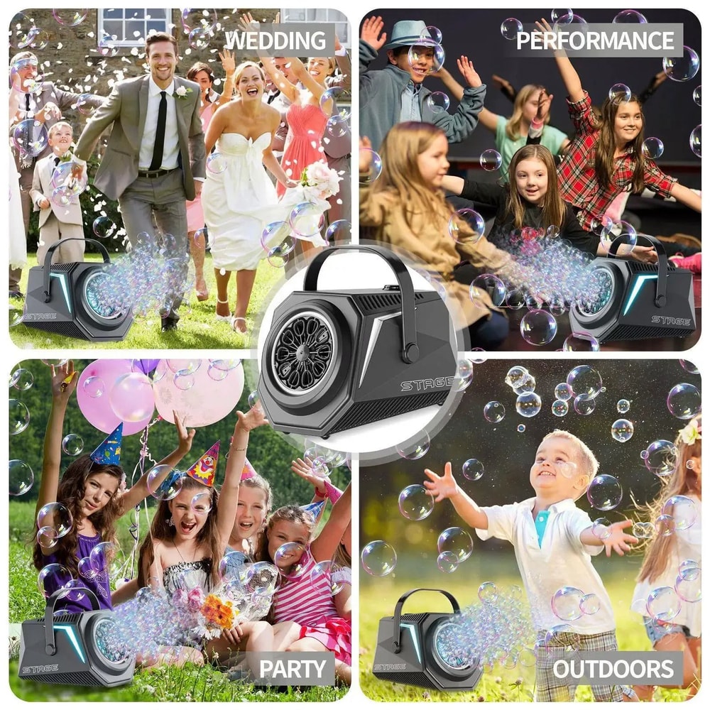 Electric Bubble Machine With Remote Control Outdoor Bubble Blower For Kids 6