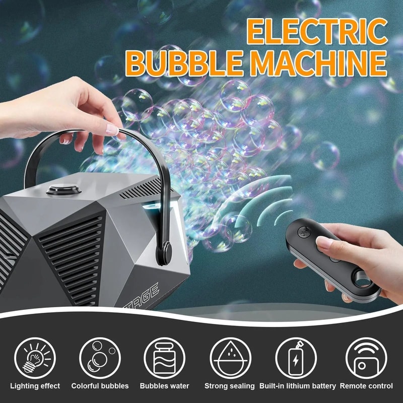 Electric Bubble Machine With Remote Control Outdoor Bubble Blower For Kids 8