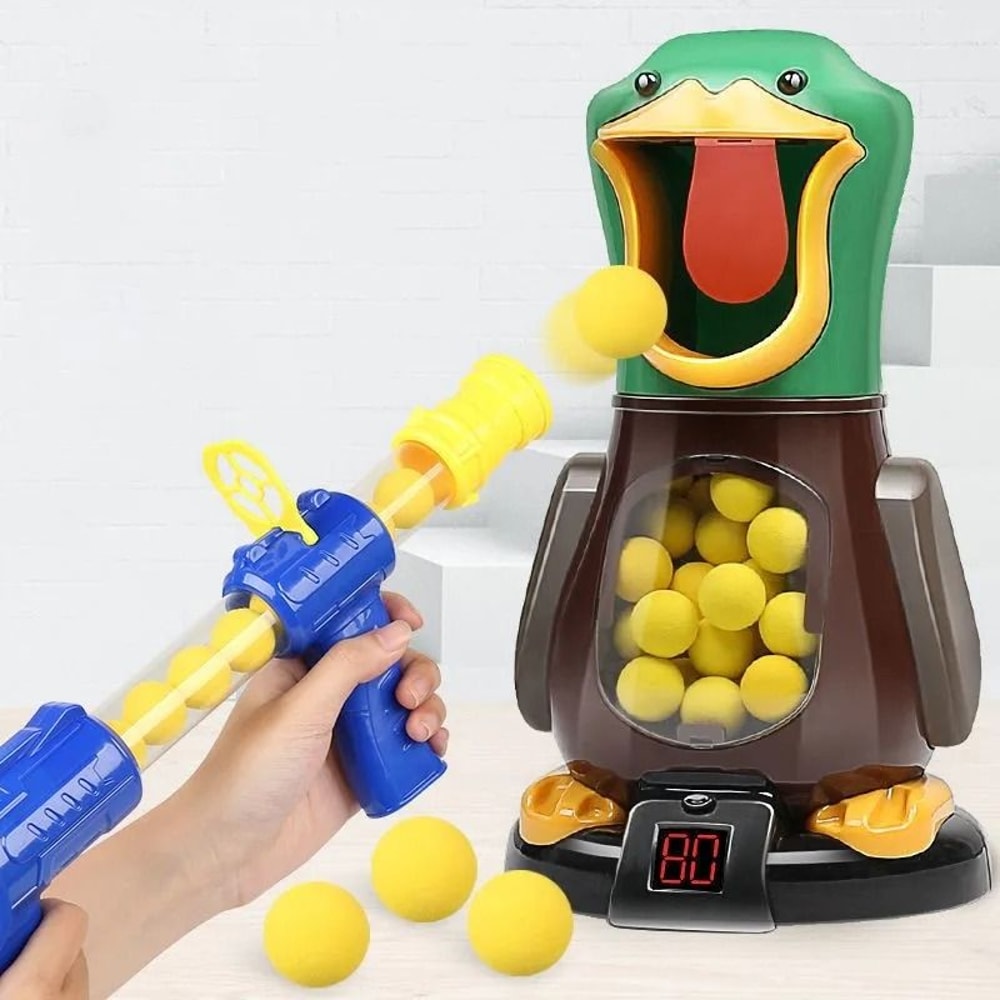 Hungry Duck Shooting Toy Soft Bullet Target Game With Scoring Lights For Kids 9
