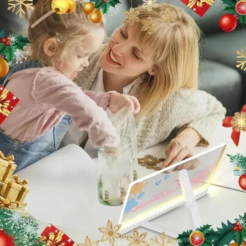 LED Light Up Drawing Board Erasable Glow Board With Markers For Kids 5