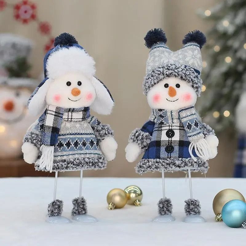 Cute Plush Snowman Toy Holiday Plush Decoration Winter Gift Doll 10