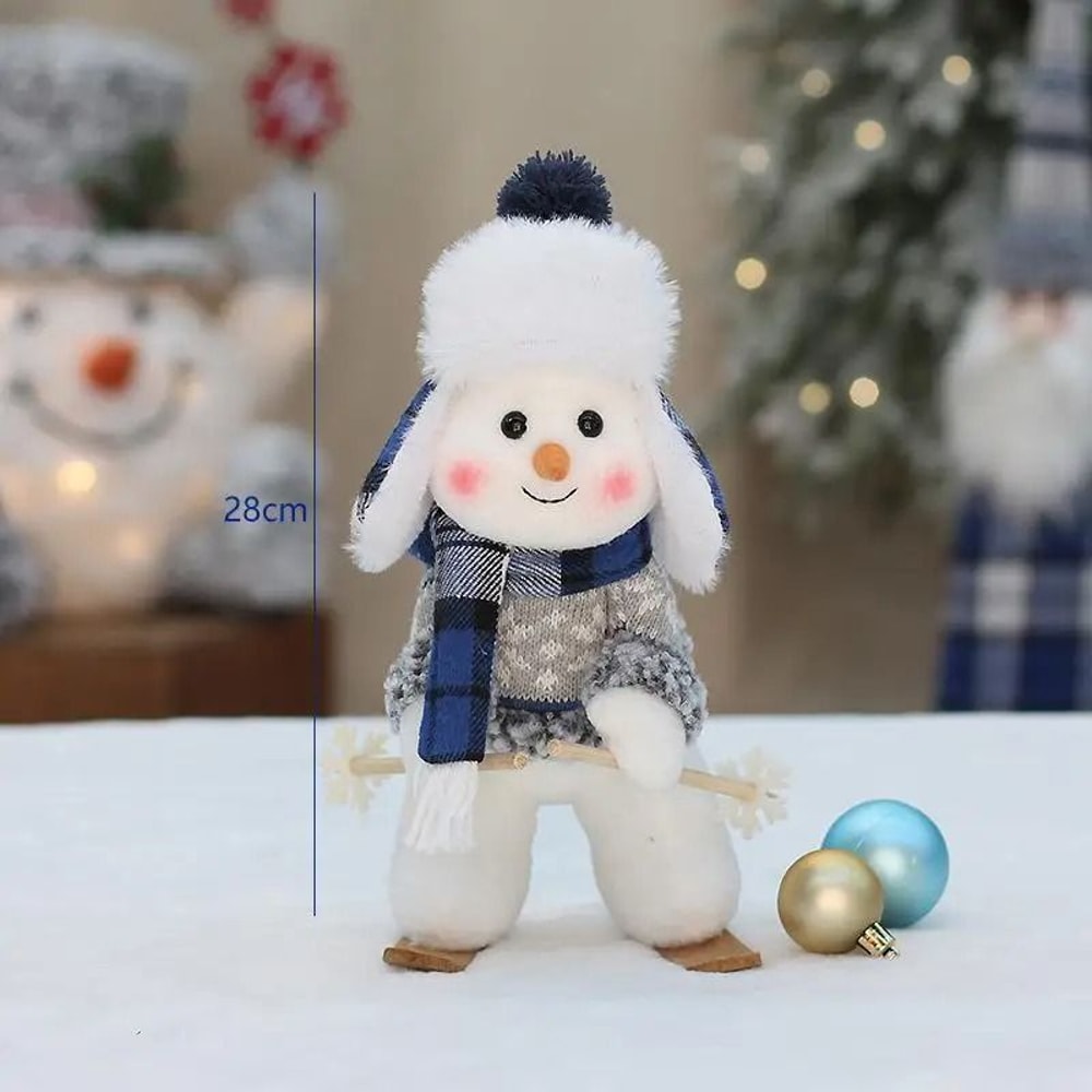 Cute Plush Snowman Toy Holiday Plush Decoration Winter Gift Doll 4