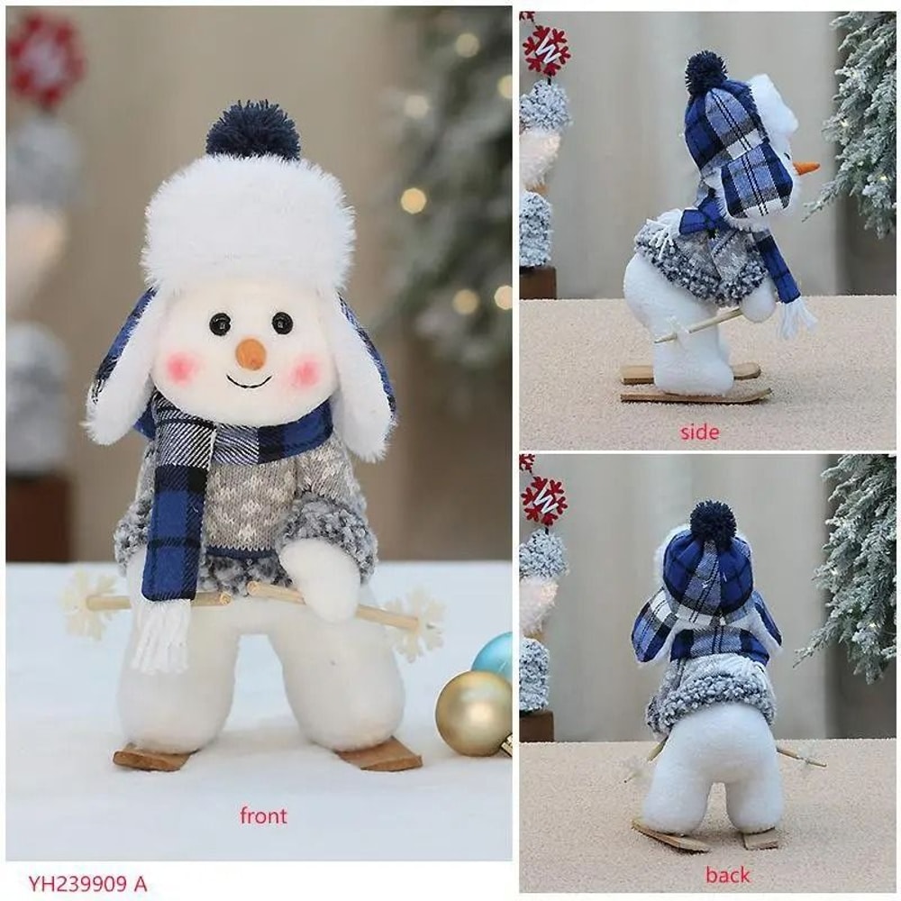 Cute Plush Snowman Toy Holiday Plush Decoration Winter Gift Doll 6