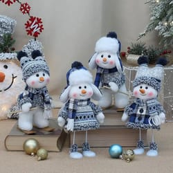 cute plush snowman toy holiday plush decoration winter gift doll