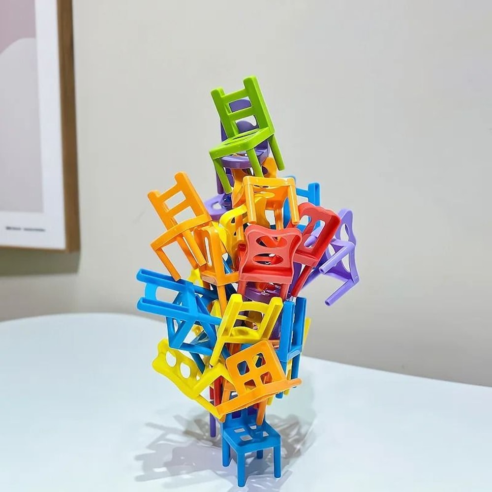 Stacking Chair Game Kids Puzzle Toy Parent Child Interactive Balance Game 6