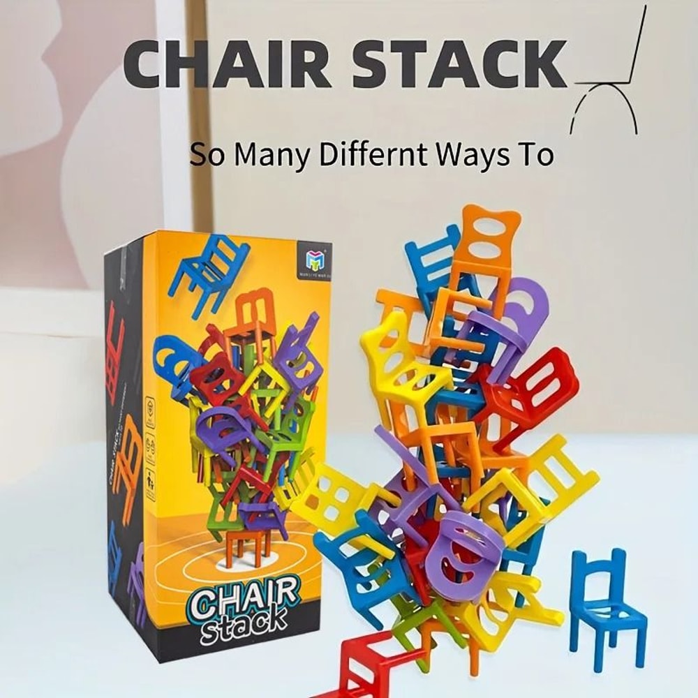 Stacking Chair Game Kids Puzzle Toy Parent Child Interactive Balance Game 9