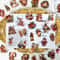 Christmas Window Stickers Santa Claus Transparent Holiday Decoration Set 6