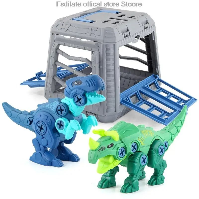 DIY T Rex Dinosaur Building Block Toy With Mini Electric Drill For Kids 5