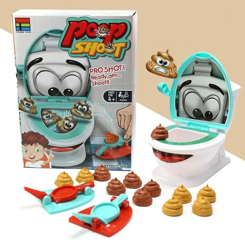 Funny Poop Toilet Game Catapult Party Toy Interactive Tabletop Fun 4
