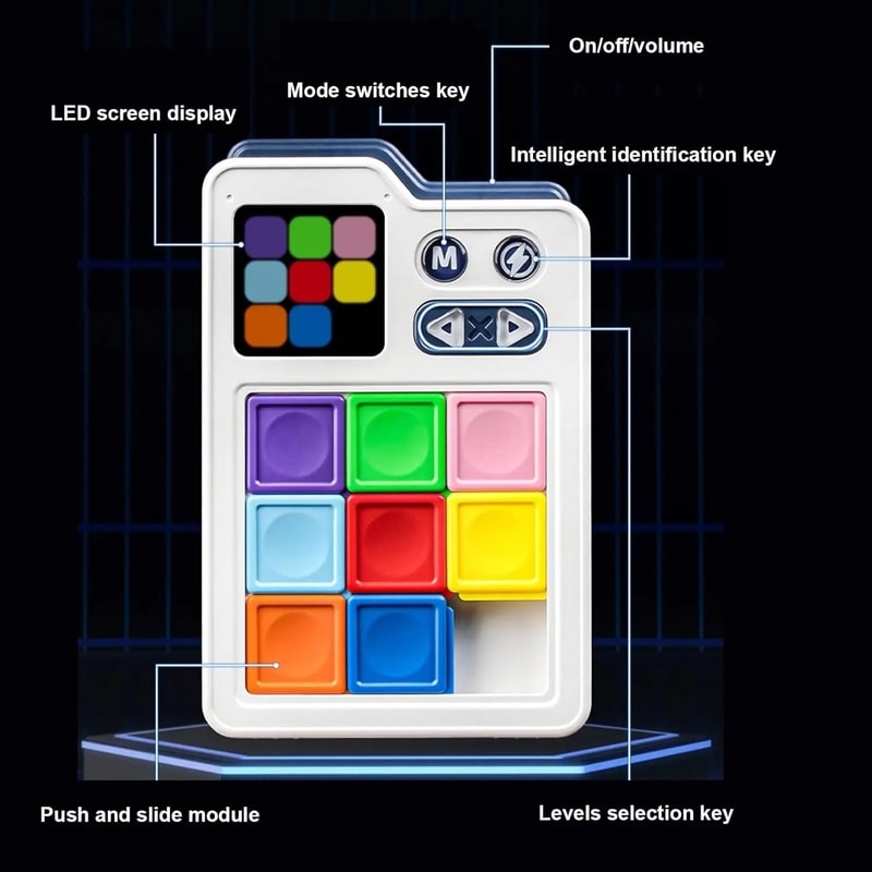 Huarong Road LCD Sliding Puzzle Magnetic Logic Thinking Toy For Kids 1