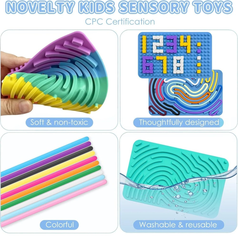 Double Sided Silicone Sensory Board Fidget Toy For Anxiety Relief 12