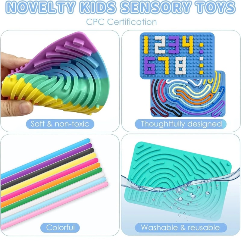 Double Sided Silicone Sensory Board Fidget Toy For Anxiety Relief 12