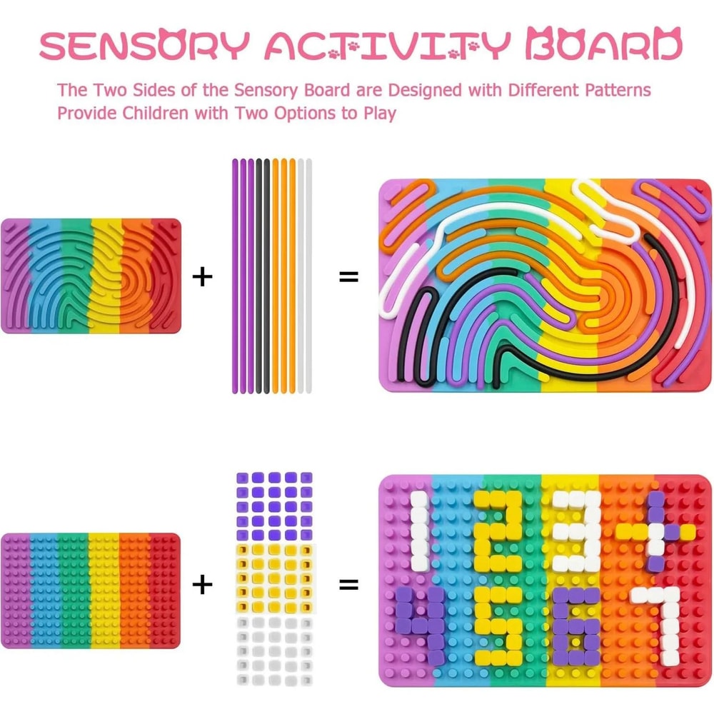 Double Sided Silicone Sensory Board Fidget Toy For Anxiety Relief 16