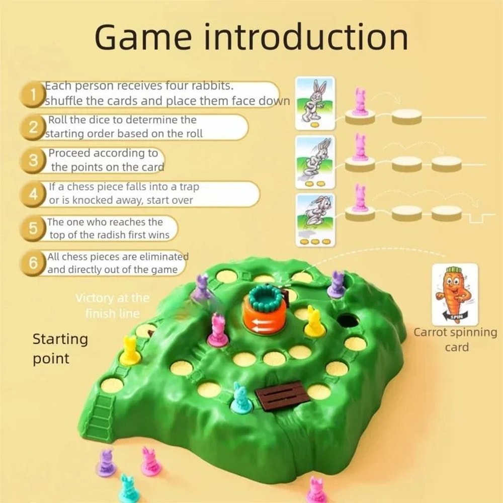 Rabbit And Turtle Board Game Interactive Multiplayer Racing Game For Kids 1